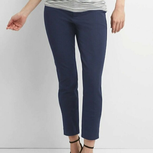 GAP Maternity Signature Skinny Ankle Length Pants Navy Blue Size 12 - Picture 1 of 4